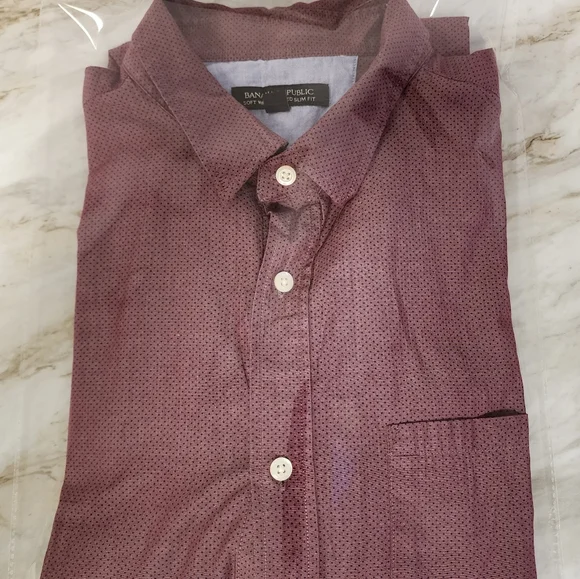 Banana Republic Mens Shirt X-Large XL Pink Solid Tailored Slim Fit - Picture 4 of 8
